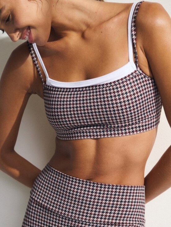 Abercrombie & Fitch Other - Abercrombie & Fitch YPB Double Layer Houndstooth Sports Bra In Brown - M
